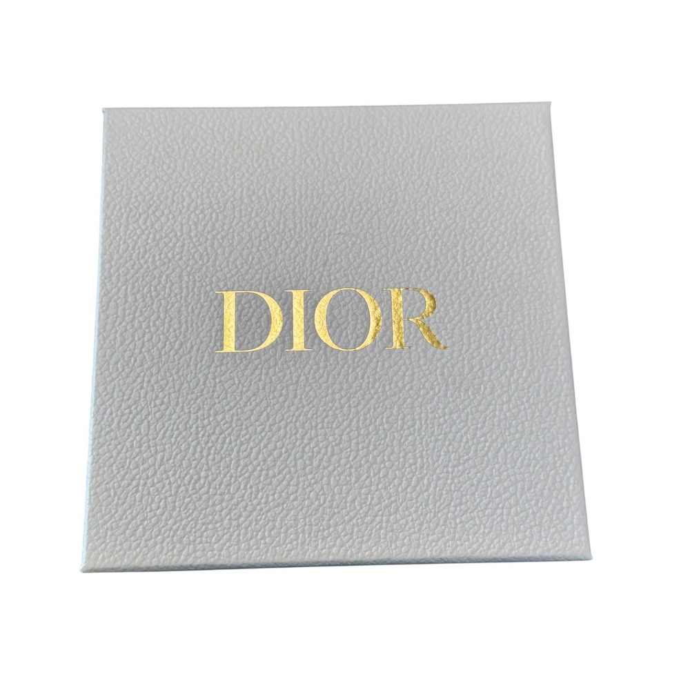 Dior White Textured Gift Box Gold Foil Logo Square Luxury Packaging 8 x 8 x‎ 4
